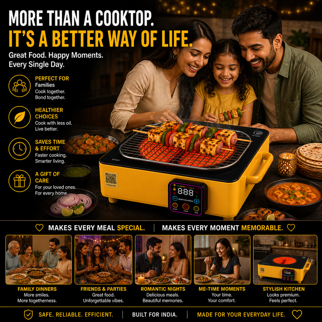 Cooka Smart Electric Cooktop – LPG Gas Alternative | yellow