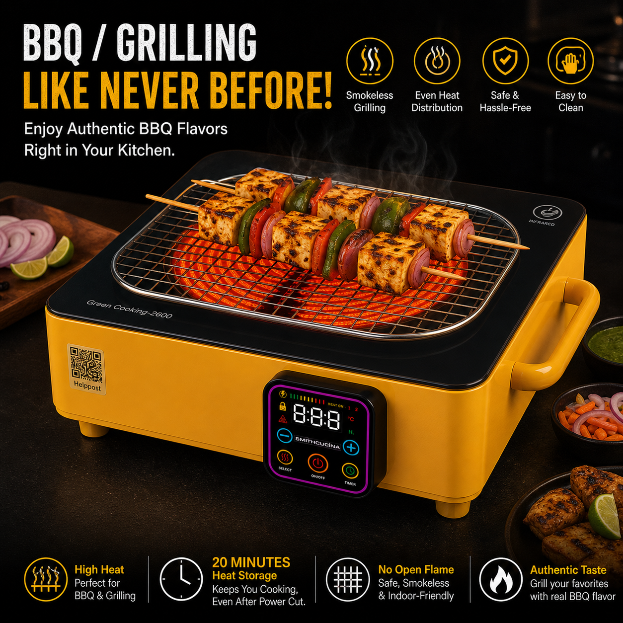 Cooka Smart Electric Cooktop – LPG Gas Alternative | yellow